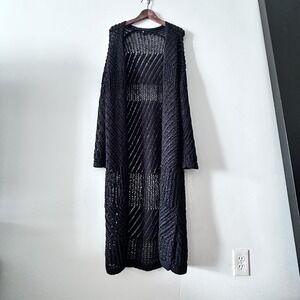 Banana Republic Lagenlook Duster Open Front Sweater Crochet Y2K Whimsycal S